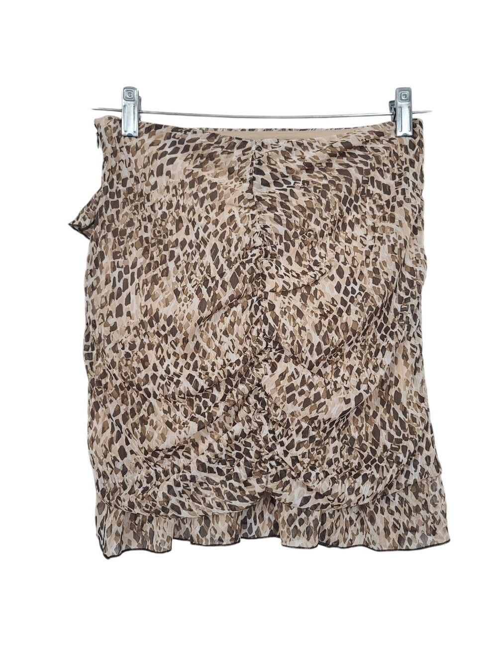 NWT Zara Animal Print Ruffle Side Zip Mini Skirt XS - Picture 4 of 6